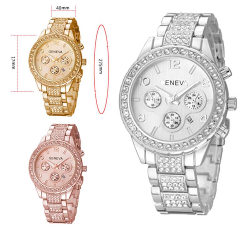 Элегантные новые женские аналоговые наручные часы из нержавеющей стали с кристаллами кварца, 2019 год, с вневременной привлекательностью