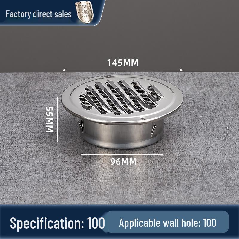 304 Stainless Steel Flat Head Exterior Windproof Vent Cap for Fresh Air Inlet