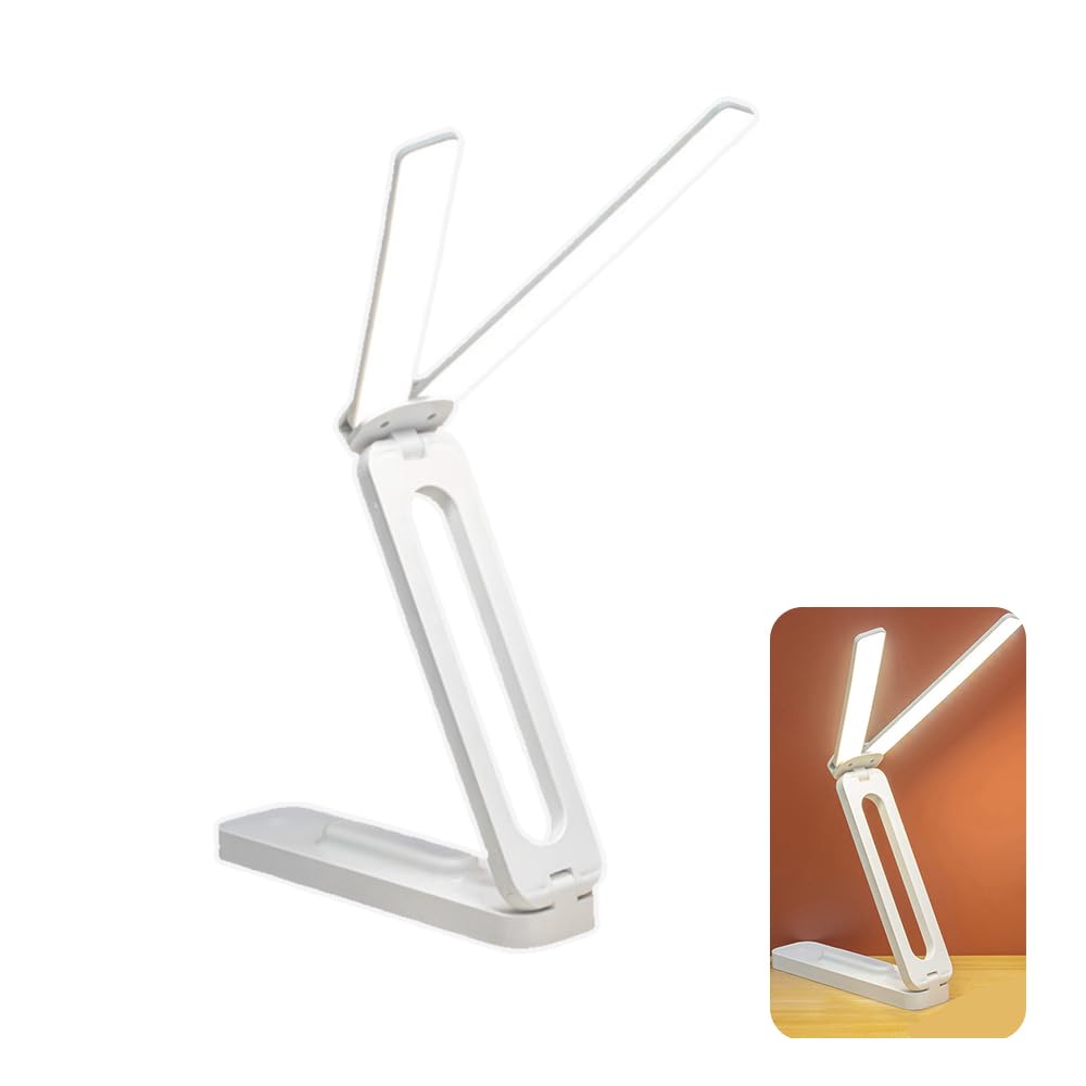 Foldable LED Desk Lamp, 4000mAh Rechargeable, Compact Table Lamp with Dual Light Sources, Lightweight, Energy-Saving, Eye-Friendly, Multi-Angle