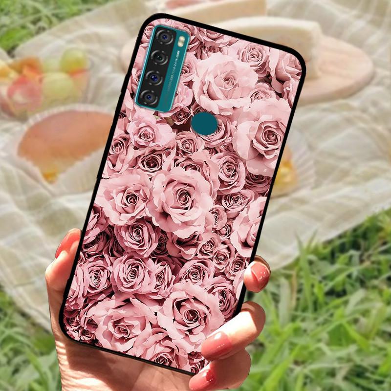 For TCL 20 SE Case Cover For TCL 20 SE Silicone Soft Wolf Lion Marble Black Bumper Funda Coque for TCL 20 SE 20SE Protective