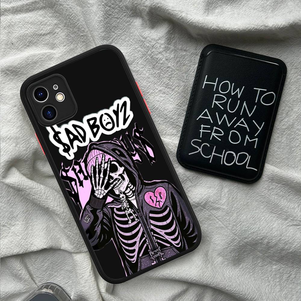 Чехол для телефона Junior H SAD BOYZ 4 LIFE Для IPhone 16 15 14 X XR XS 7 8 Plus 11 12 13 Pro MAX 13mini Матовый противоударный чехол