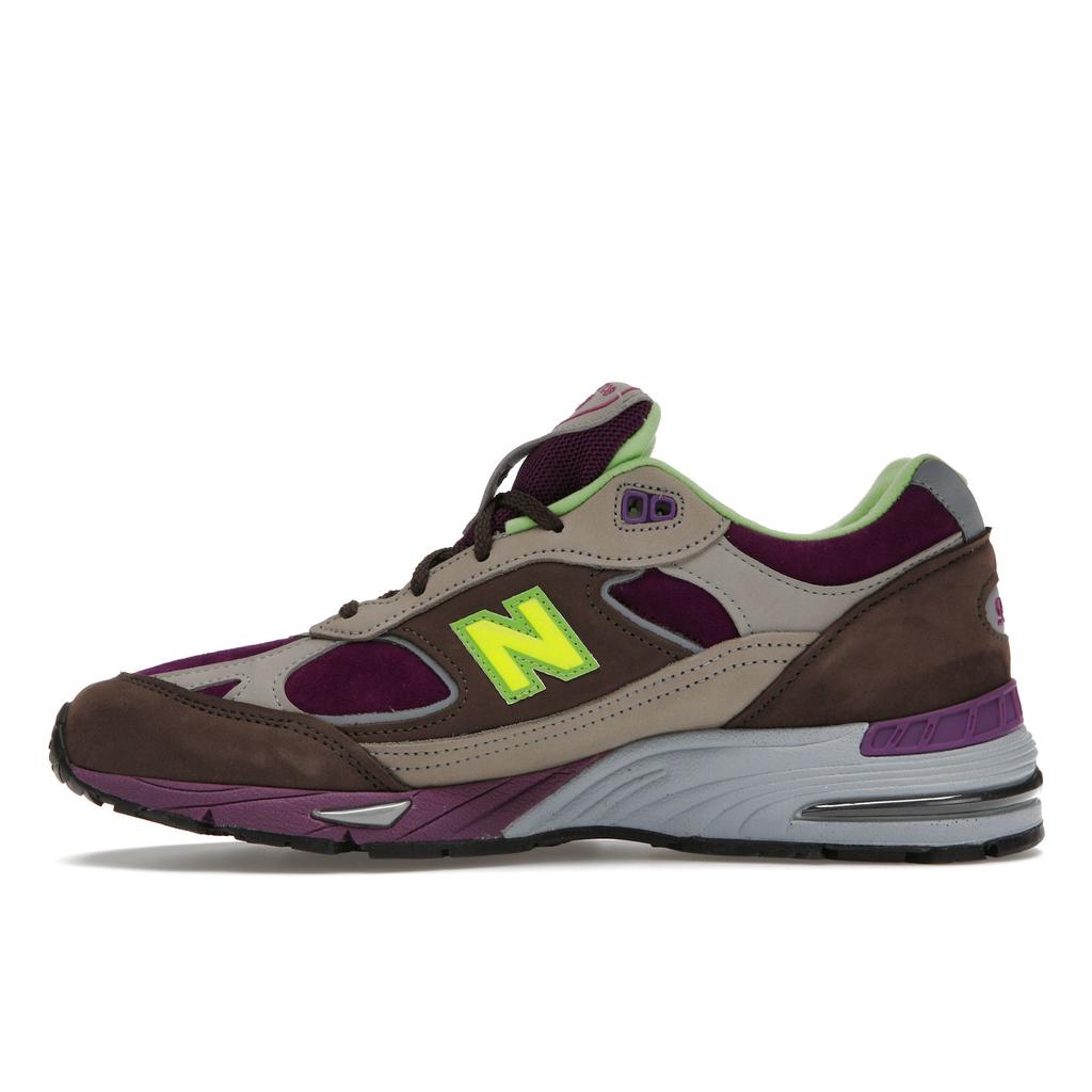 Stray Rats x New Balance 991 Сделано в Англии Фиолетовый Зеленый Женские Кроссовки Серый W991SRG