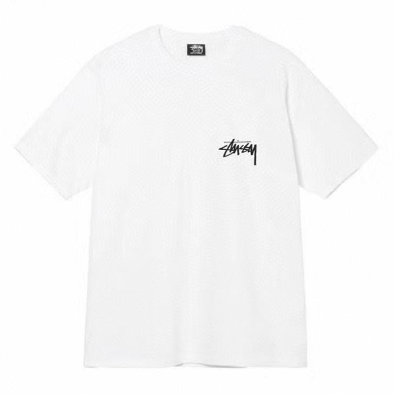 Stussy 2025 Весна/Лето Новая высококачественная хлопковая футболка с круглым вырезом для мужчин и женщин, мятая футболка с принтом хризантемы для пар
