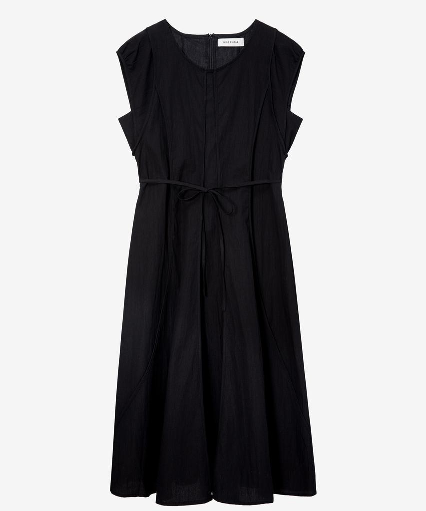 Mind Bridge Woman [W] Cap Sleeve Belted Nylon Long Dress - 2 Colors