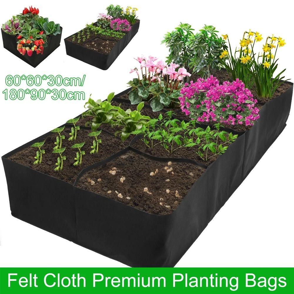 1/4/8 Grids Planting Container Breathable Garden Planting Bed Portable Garden Planters Bag Flowers