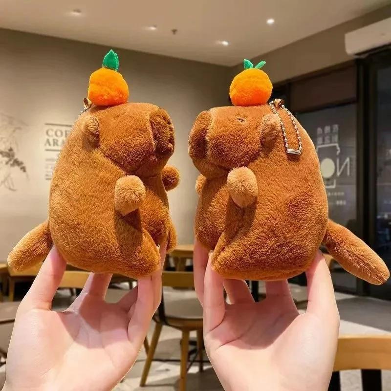 12Pcs Cartoon Capybara Pendant Capybara Drawing Jitterbug Wings Bee Water Dolphin Keychain Plush Bee Doll Bag Hanging Ornaments