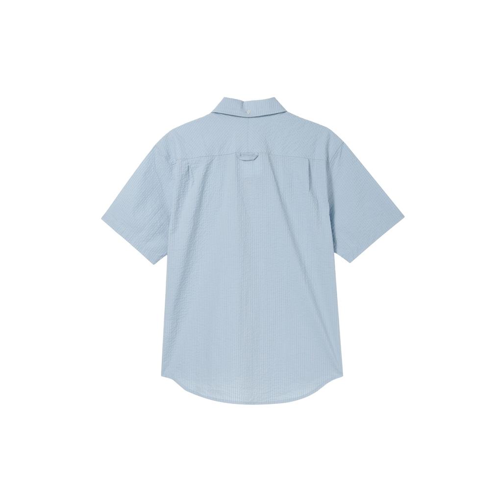 Nike Life Single Button Comfortable Universal Casual Soft Short Sleeve Shirt Men Shirts Light-Military-Blue FN3223-440