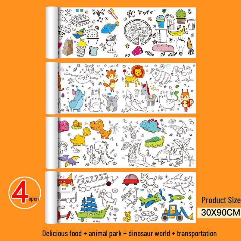 Детский большой свиток граффити и раскрасок для детского сада