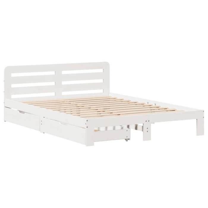VidaXL Cadre de lit sans matelas blanc 140x200 cm bois de pin massif 3309846