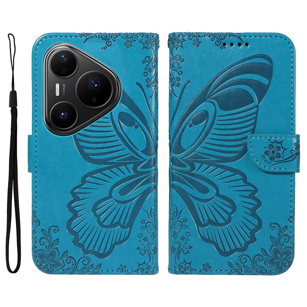 For Huawei Pura 80 Pro+/Huawei Pura 80 Pro Case Butterfly Pattern PU Leather Folio Flip Phone Cover