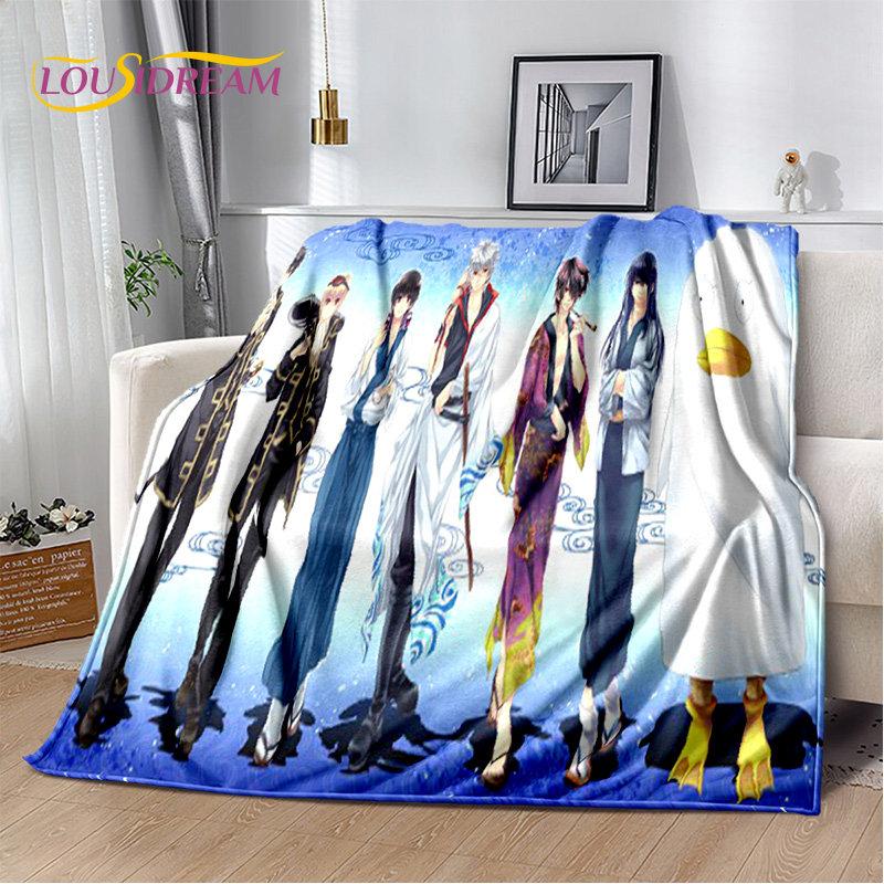 Anime Gintoki Kagura Gintama Soft Plush Blanket,Flannel Blanket Throw Blanket for Living Room Bedroom Bed Sofa Picnic Cover Kids