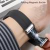 For Samsung Galaxy Watch Ultra 47mm Silicone Smartwatch Band Wrist Strap with Silver Magnetic Folding Buckle