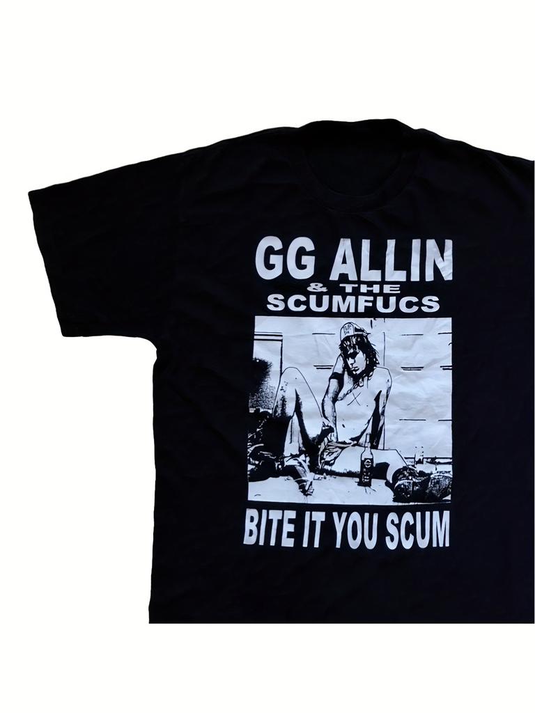Vintage GG Allin and The Scumfuc Punk Rock Band Tshirt Bite It You Scum 90s Rebel Street Style Tshirt Dedicated To Punk Fans
