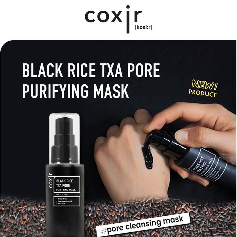 Coxir - Очищающая маска для пор с черным рисом TXA