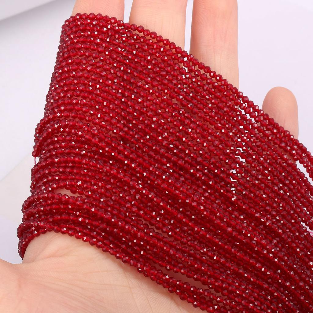 Small Beads Natural Stone Beads Tourmaline Sapphir 2,3,mm Section Loose Beads for Jewelry Making Necklace DIY Bracelet (38cm)