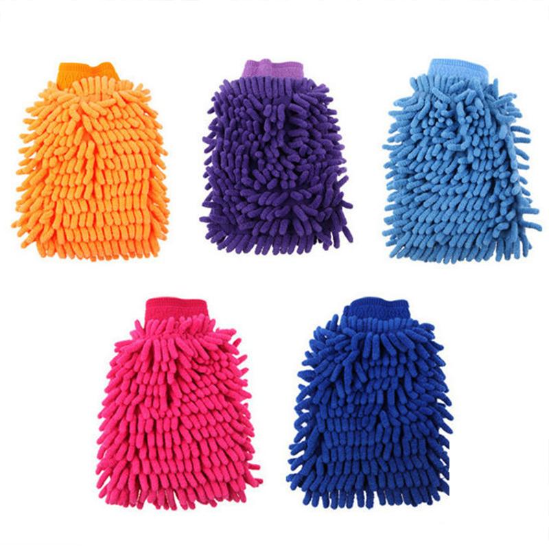 Перчатки для мытья автомобиля Двусторонние из микрофибры Моющиеся Перчатки для ухода за автомобилем Очищающие Перчатка для детейлинга Инструменты и аксессуары для чистки автомобиля