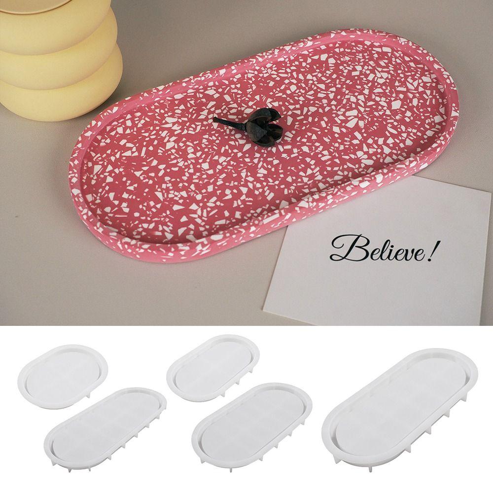 Овальная форма для подноса, силиконовая кристаллическая эпоксидная форма для хранения ручной работы, украшение для дома