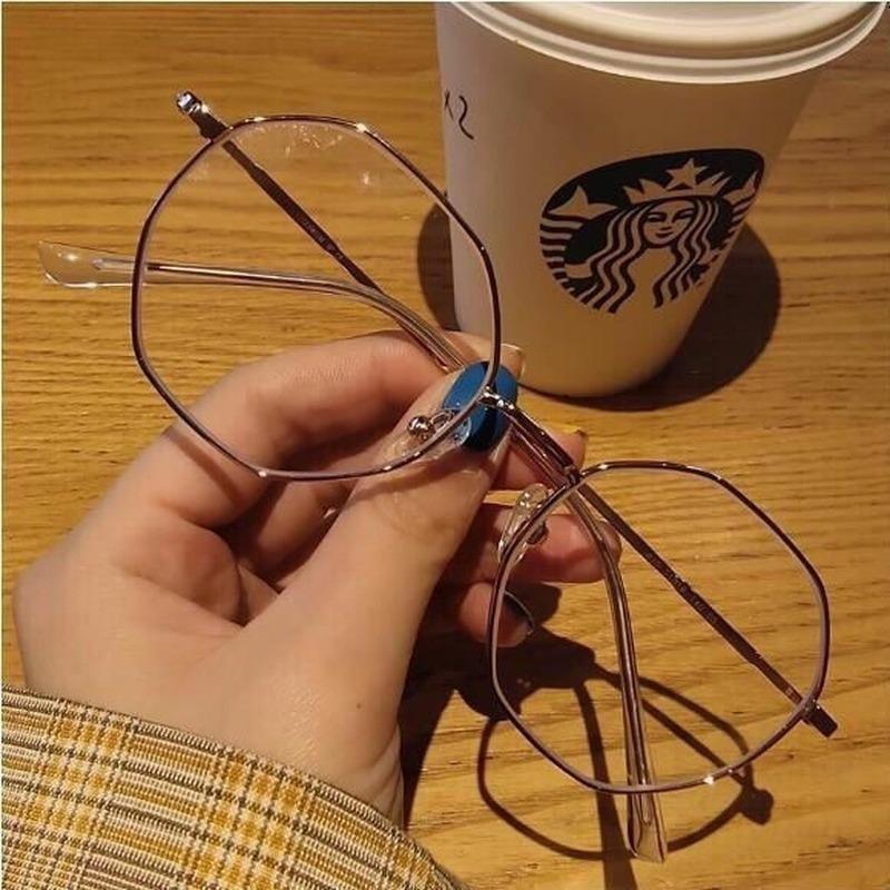 Взрывная восьмиугольная оправа Корейская версия многоугольных очков Чистые очки для знаменитостей по рецепту