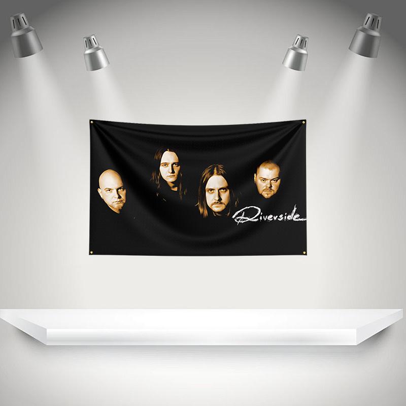 Rriversides Flag Rock Music Band Banner 3x5ft With Brass Grommet Hd Printing Tapestry Exhibition Music Band Fans Garage Decor