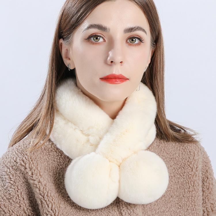 Scarf Women's Winter New Korean Fashion Versatile Thickened Cute Girl Rex Rabbit Hair Handmade Fur Neck