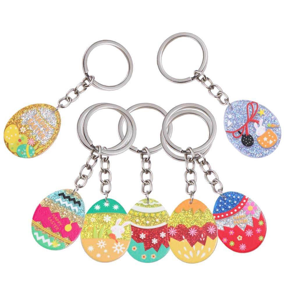 Брелок в виде пасхального яйца в виде кролика, разноцветные яйца, брелок в виде пасхального кролика, брелок в виде пасхального яйца, брелок для автомобиля