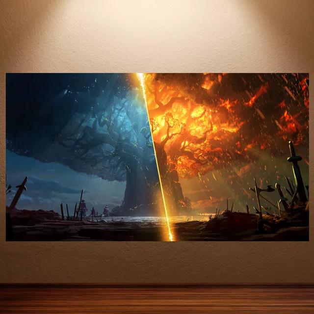 World of Warcraft Ретро Холст Постер Классическая Игра Настенное Искусство для Декора Игровой Комнаты Наклейка на Стену Живопись