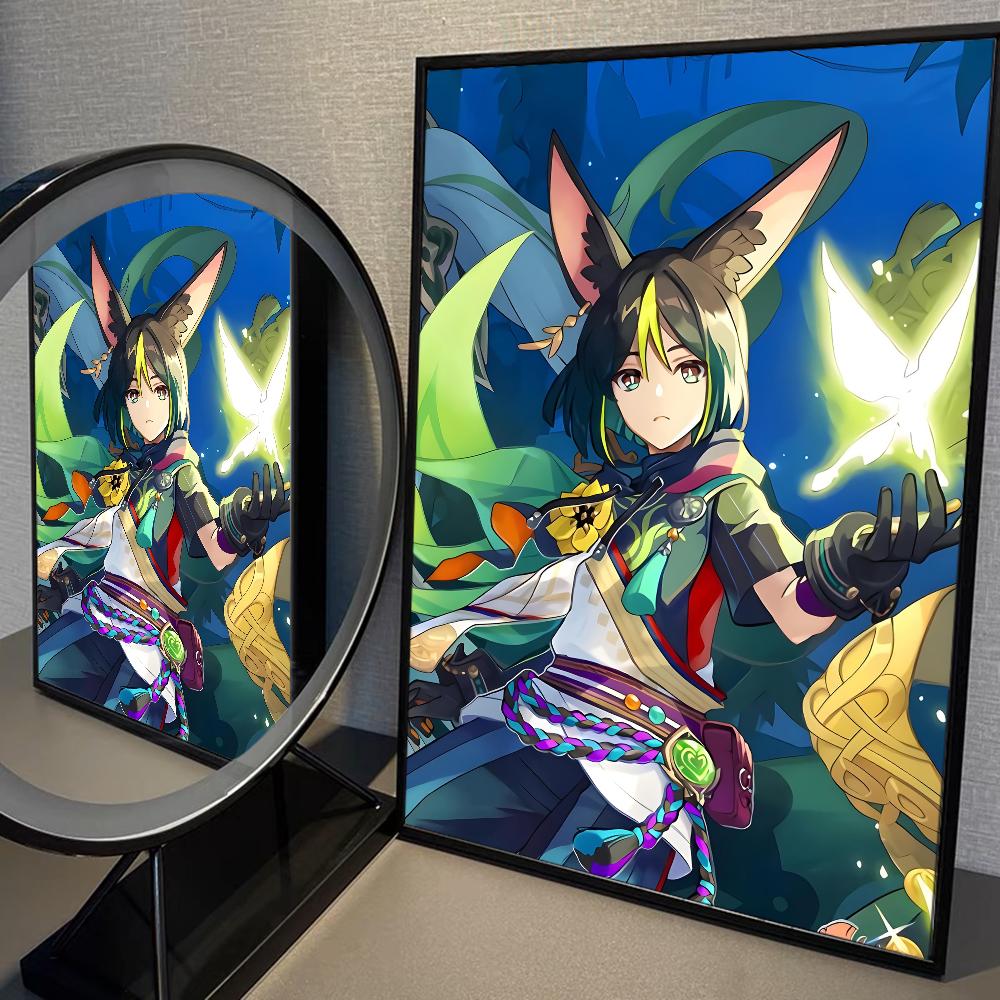 Tighnari Genshin Impact Классические постеры фильмов Водонепроницаемая бумажная наклейка Кофейня Бар Декор Искусство Наклейки на стену