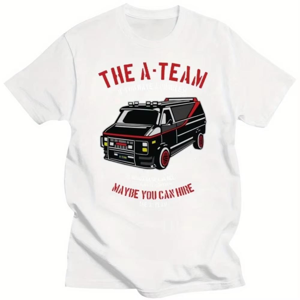 TShirt for Larger Unisex Featuring The ATeam Van Humorous 80S TV Show Design with Mr T Perfect for Summer