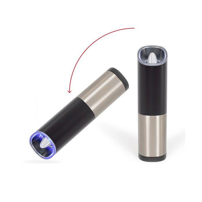 Moulin a épices - LIVOO - GS161 - 80 ml - Moulure réglable - LED bleue - Par gravité rechargeable