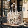 Boho Floral Leaf Tote Bag for Women Casual Lightweight Shopping Purse for Daily Use