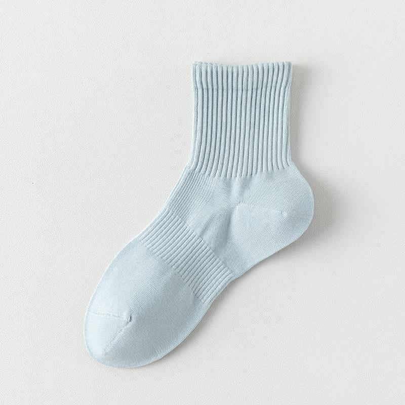 Женские летние однотонные хлопковые носки-трубы против пиллинга, бесшовные, головные носки