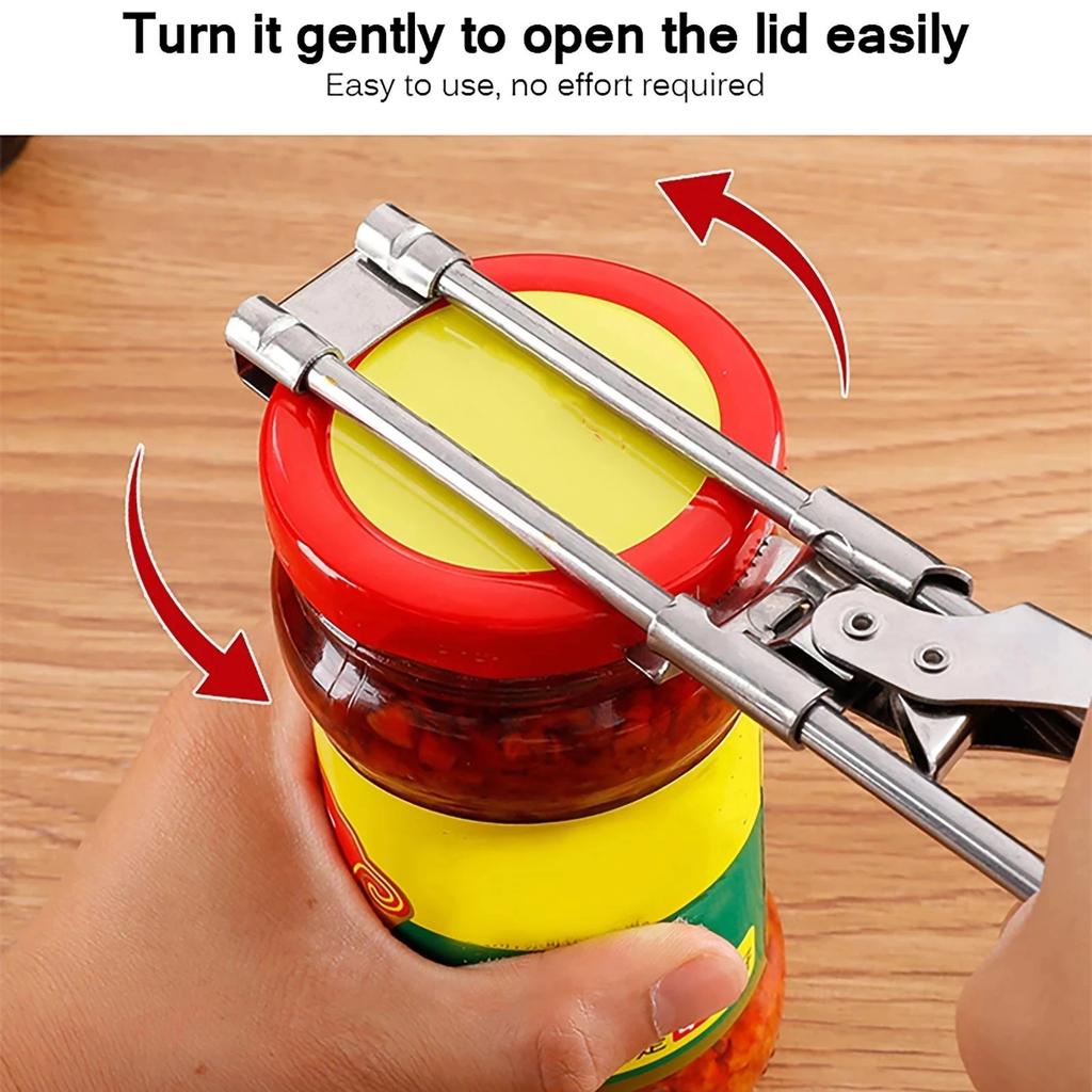 Stainless Steel Adjustable Can Opener Stainless Steel Jar Opener Kitchen Tools Manual Jar Bottle Opener Multifunction Tools