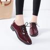 Autumn Women Oxford Flats Shoes 2024 Low Heel Black Retro Student Single Shoes Office Outsole Casual Black Student Leather Shoes
