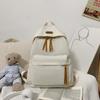 Korean Style Large Capacity Backpack for Students, Simple and Fashionable, Plain Color Schoolbag