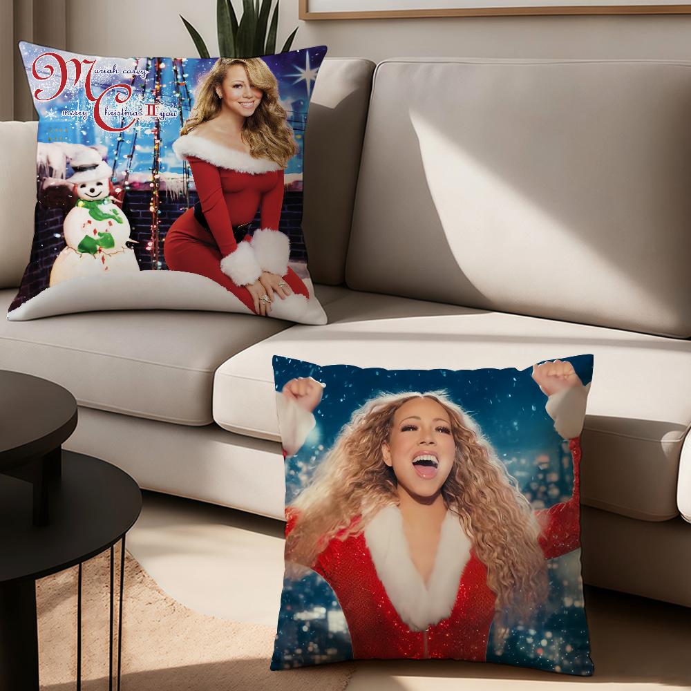 Наволочка для подушки с изображением певицы Мэрайи Кэри "Merry Christmas" Офисные подушки Подходит для дивана, автомобиля, спальни Декоративная наволочка