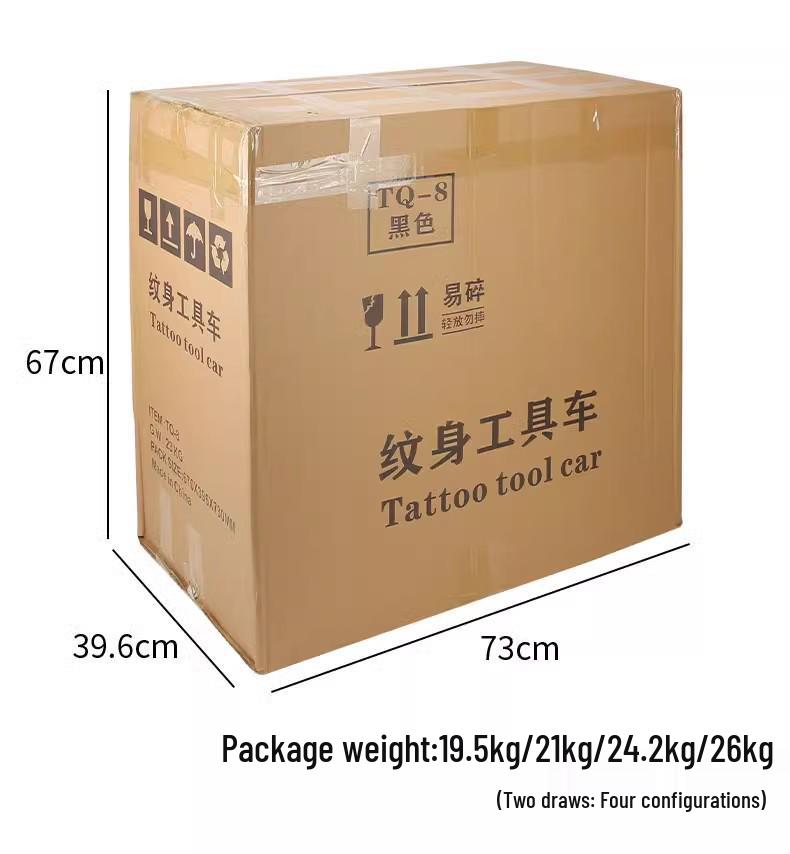 Тележка для тату-инструментов с ящиком – Портативная передвижная рабочая станция (обновленная версия)