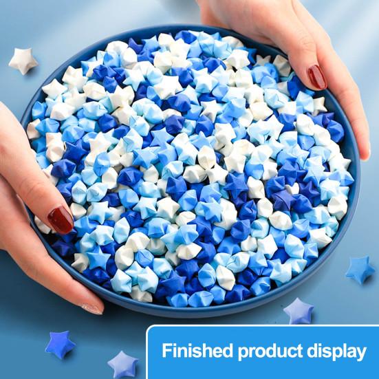 540Pcs/Set Origami Star Paper Solid Color DIY Paper Crafts School Teaching Handmade Colorful Lucky Star Paper Strip Decoration Kit Birthday Gift