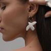 Новые серьги 'Голубь мира' Керамика Металл Геометрический круг Модные женские серьги-кольца Европейский Американский стиль Ювелирные изделия Подарок
