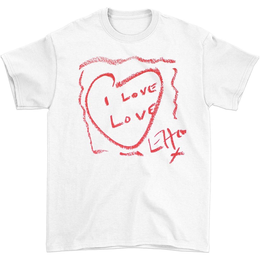 Мужская футболка Elton John I Love Love Elton Heart приталенного кроя белая