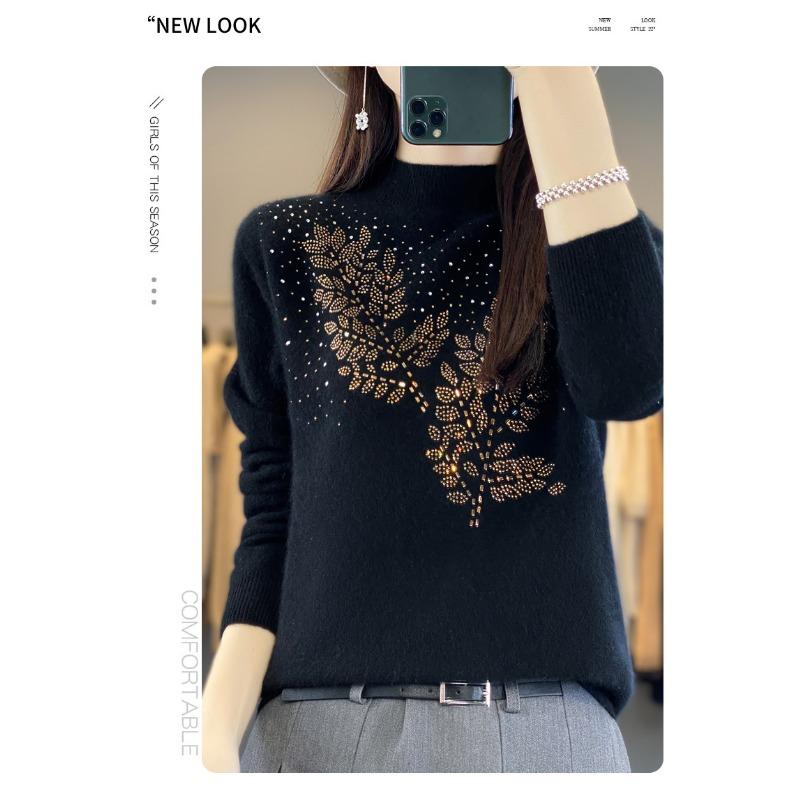 Women S Half Turtleneck Long Sleeve Knit Sweater Casual Top
