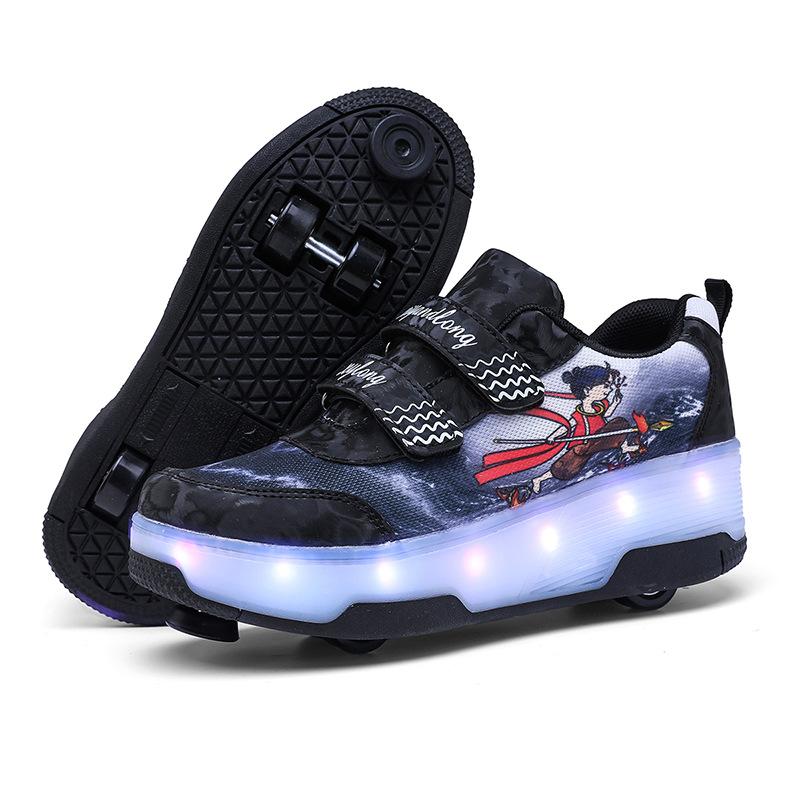 Детские кроссовки-ролики для девочек, четырехколесные роликовые коньки с тормозами, роликовые коньки для мальчиков