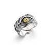 Vintage Devil's Eye Ring for Men's Open Adjustable Rings Fashion Feather Design Hip Hop Jewellery Accessories