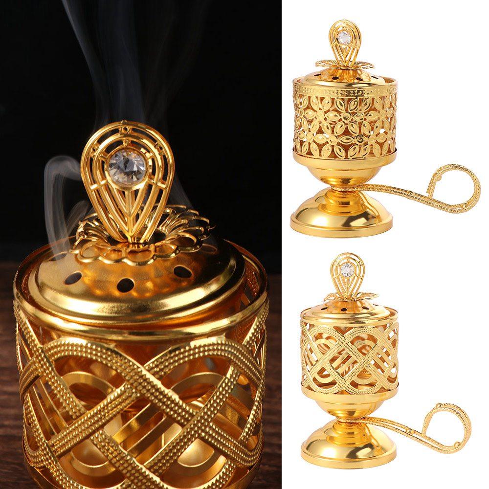Traditional Gold Aromatherapy Furnace Handheld Metal Incense Stove Church
