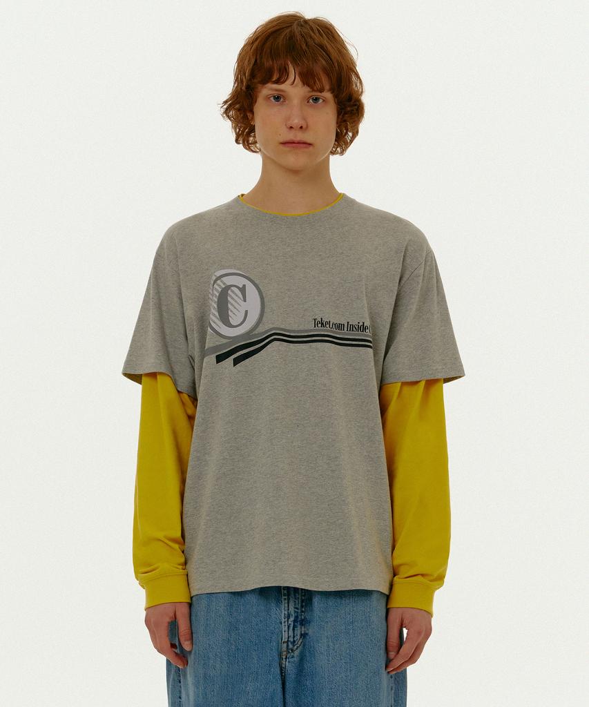 TEKET Circle Layered L/S Tee Melange Gray