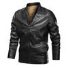 Флисовая утолщенная кожаная куртка мужская тонкая весна и осень высококачественная красивая куртка из искусственной кожи верх