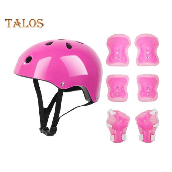 7 шт./компл. детский комплект защитного снаряжения для катания на роликовых коньках, скейтборде, велосипеде, самокате, регулируемый шлем, наколенник, налокотник, защита запястья