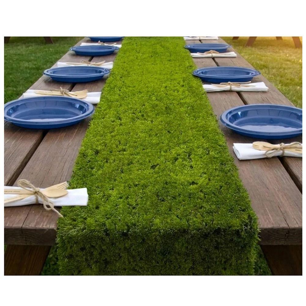 Green Turf Table Runner Width 30cm Simulation Moss Tablecloth  Spring Summer Event