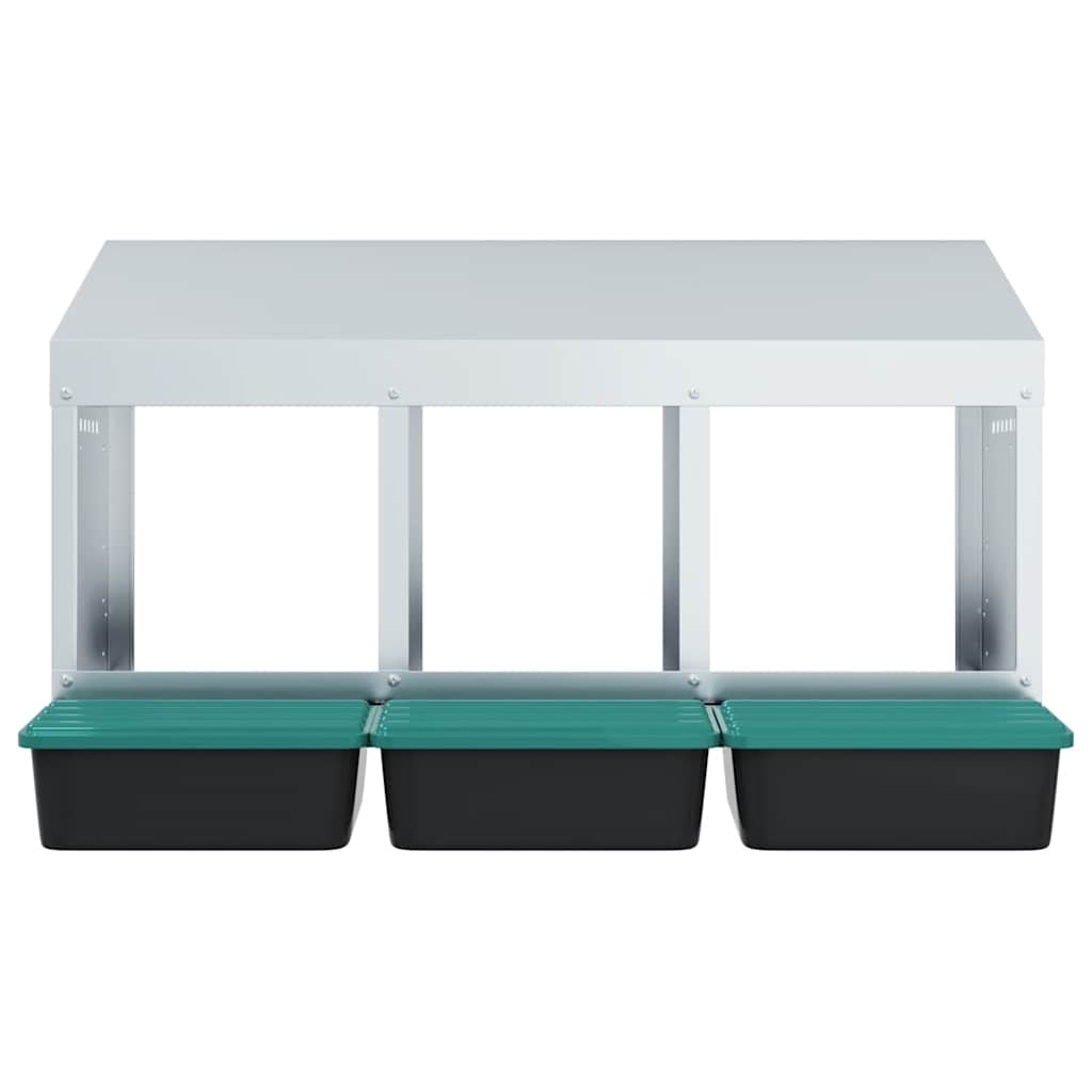 Chicken Nesting Box 3 Compartment Wall Mounted Design Galvanized Steel