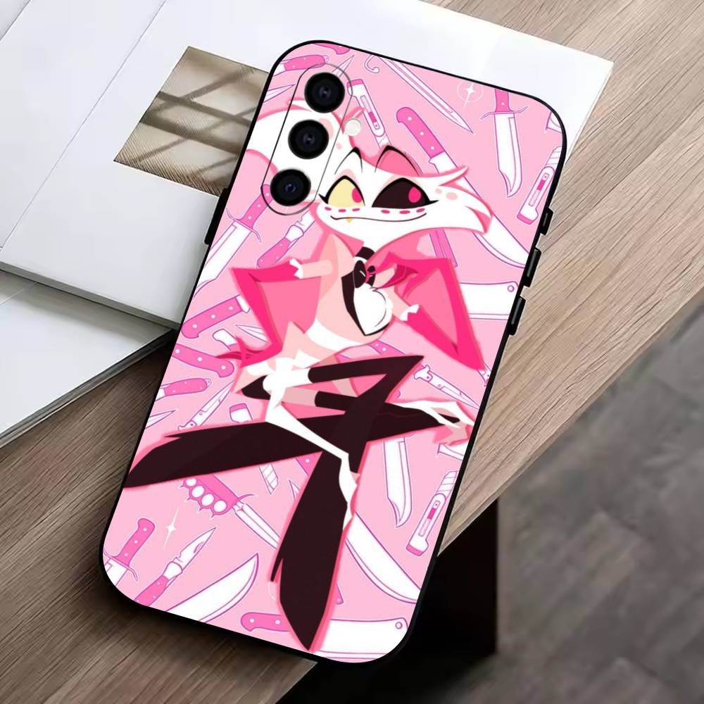 D-Hazbin Hotel Phone Case For Samsung Galaxy A73,A72,A71,A70,A53,A52,A51,Soft Silicone Black Cover