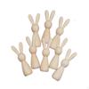 8Pcs Unfinished Wooden Peg Dolls Wood Figures DIY Craft Blank Easter Rabbit Statue Bunny